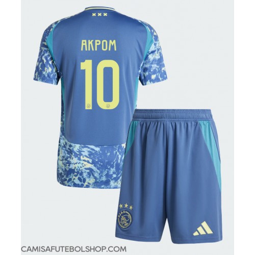 Camisa de time de futebol Ajax Chuba Akpom #10 Replicas 2º Equipamento Infantil 2024-25 Manga Curta (+ Calças curtas)